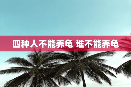 四种人不能养龟 谁不能养龟