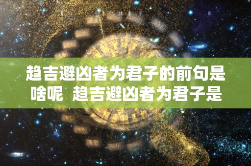 趋吉避凶者为君子的前句是啥呢  趋吉避凶者为君子是什么意思