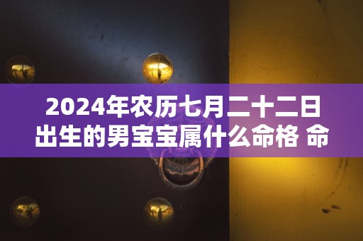 2024年农历七月二十二日出生的男宝宝属什么命格 命运详解