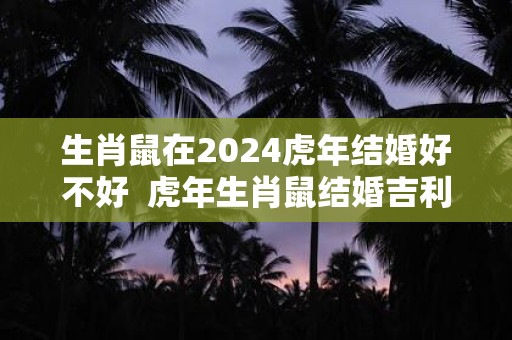 生肖鼠在2024虎年结婚好不好  虎年生肖鼠结婚吉利吗