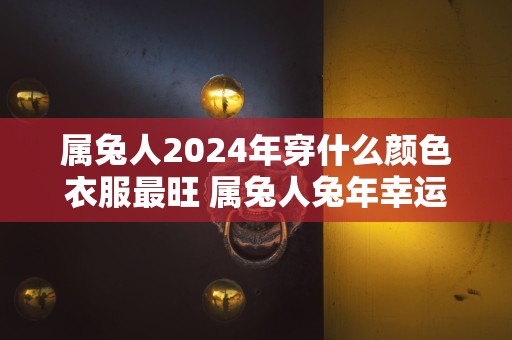 属兔人2024年穿什么颜色衣服最旺 属兔人兔年幸运色是什么