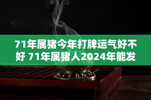 71年属猪今年打牌运气好不好 71年属猪人2024年能发财吗