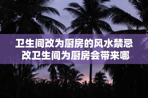 卫生间改为厨房的风水禁忌 改卫生间为厨房会带来哪些风水禁忌