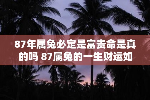 87年属兔必定是富贵命是真的吗 87属兔的一生财运如何