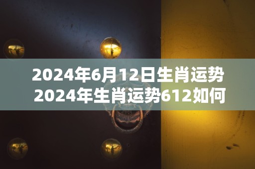 2024年6月12日生肖运势 2024年生肖运势612如何