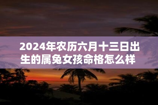 2024年农历六月十三日出生的属兔女孩命格怎么样 运势好吗