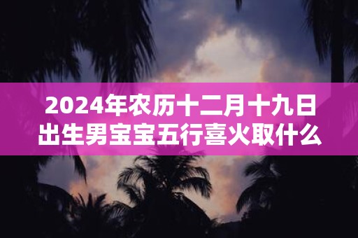 2024年农历十二月十九日出生男宝宝五行喜火取什么名字