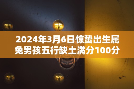 2024年3月6日惊蛰出生属兔男孩五行缺土满分100分名字