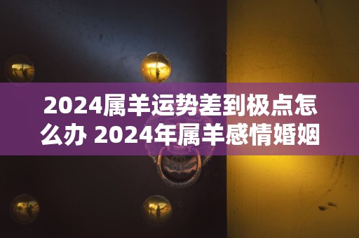 2024属羊运势差到极点怎么办 2024年属羊感情婚姻咋样