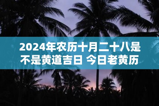 2024年农历十月二十八是不是黄道吉日 今日老黄历如何