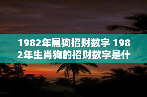 1982年属狗招财数字 1982年生肖狗的招财数字是什么