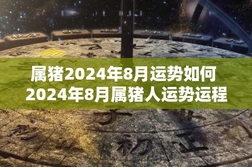 属猪2024年8月运势如何 2024年8月属猪人运势运程详解