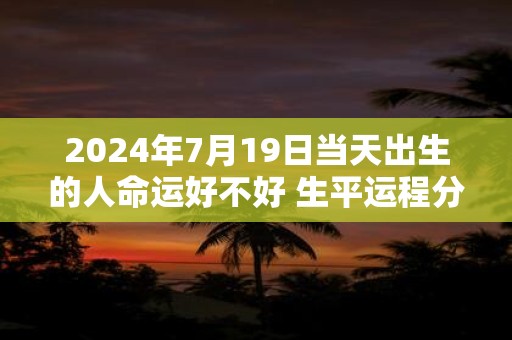 2024年7月19日当天出生的人命运好不好 生平运程分析