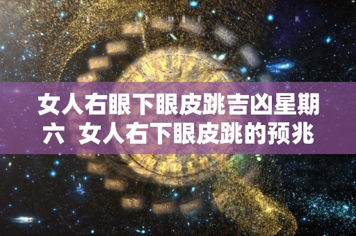 女人右眼下眼皮跳吉凶星期六  女人右下眼皮跳的预兆星期日